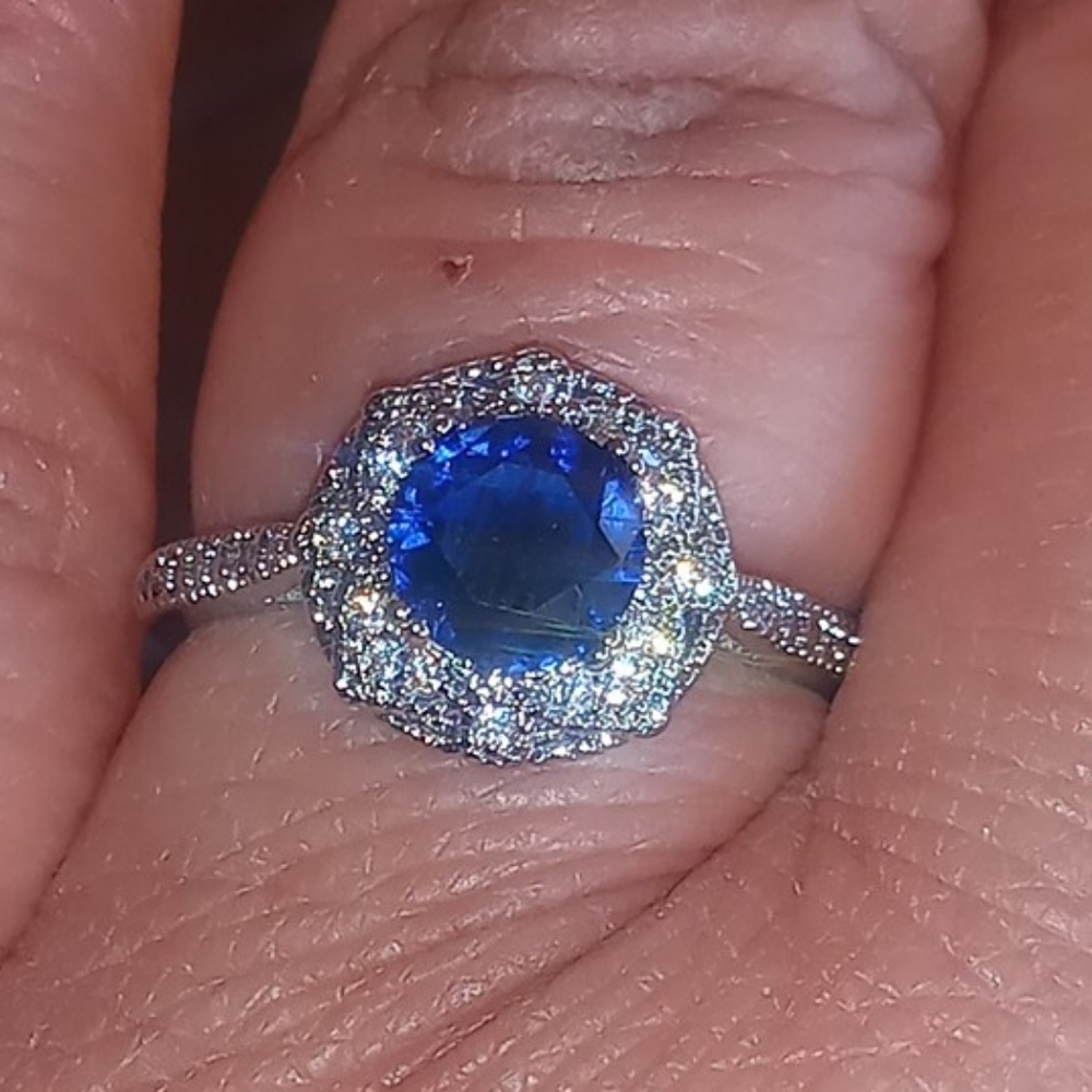 Sterling Silver Sapphire Ring Size 9
